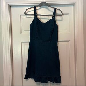 Denim Sleeveless Dress with Ruffle Hem